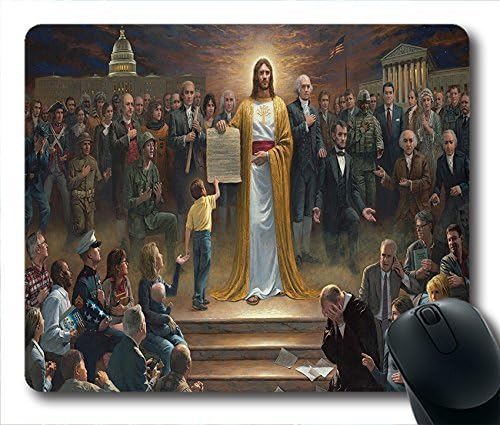 Mouse Pads / Mouse Mats (0126093)Jesus urges America to repent Personalized Custom Mouse Pad Oblong Shaped in 220mm*180mm*3mm (9"*7")