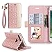 iPhone 8 Plus Case,iPhone 7 Plus Case, WWW [ Mirror Series] RFID-Resisting PU Leather Case Kickstand Flip Case with Card Slots and Mirror for iPhone 7 Plus/8 Plus Rose Gold