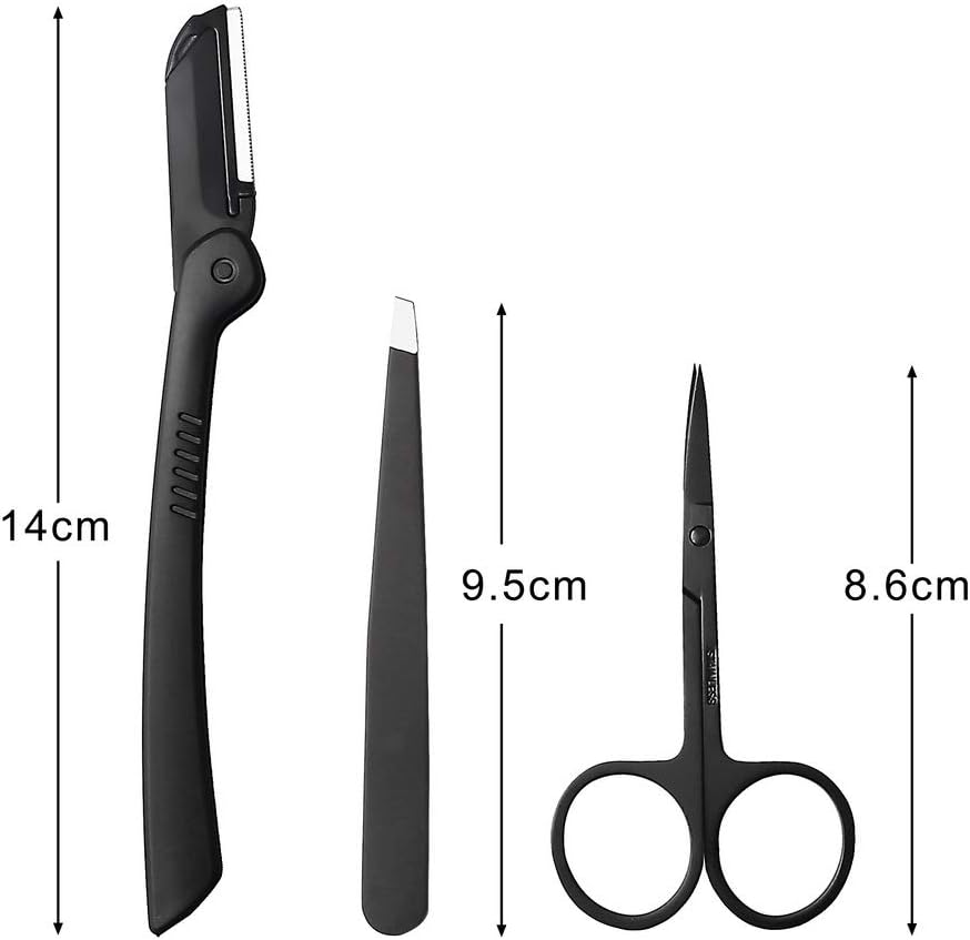 Haokey Eyebrow Grooming Kit, Stainless Steel Eyebrow Shaping Tool Set
