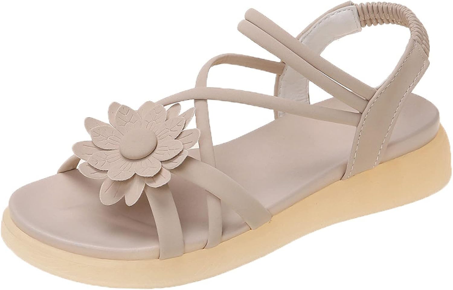 Elegant Flat Sandals for Women Classic Flower Open Toe