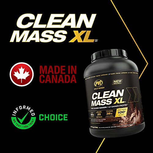 PVL Clean Mass XL | Mass Weight Gainer - Real food ingredients - complete Protein powder (10LBS, Vanilla Ice Crean)