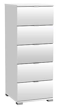 habeig KOMMODE Perfect 222 weiß 5 Schubladen Flurschrank Schrank Wäscheschrank Holz Neu