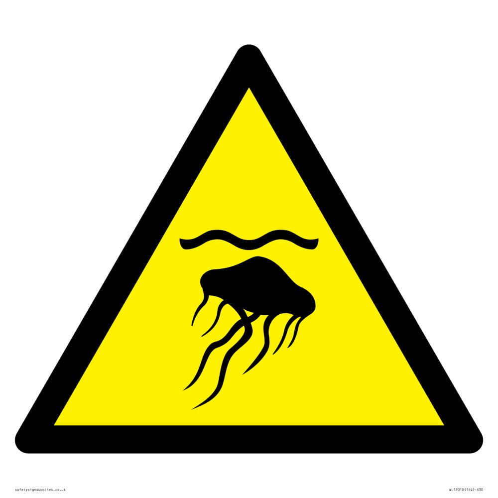W069 Warning: Jellyfish Sign - 300x300mm - S30