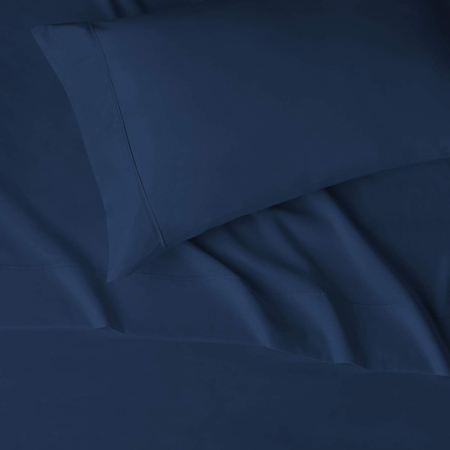 Basics Lightweight Super Soft Easy Care Microfiber Sheet Set with 16" Deep Pockets - Twin, Navy Blue: Home & Kitchen