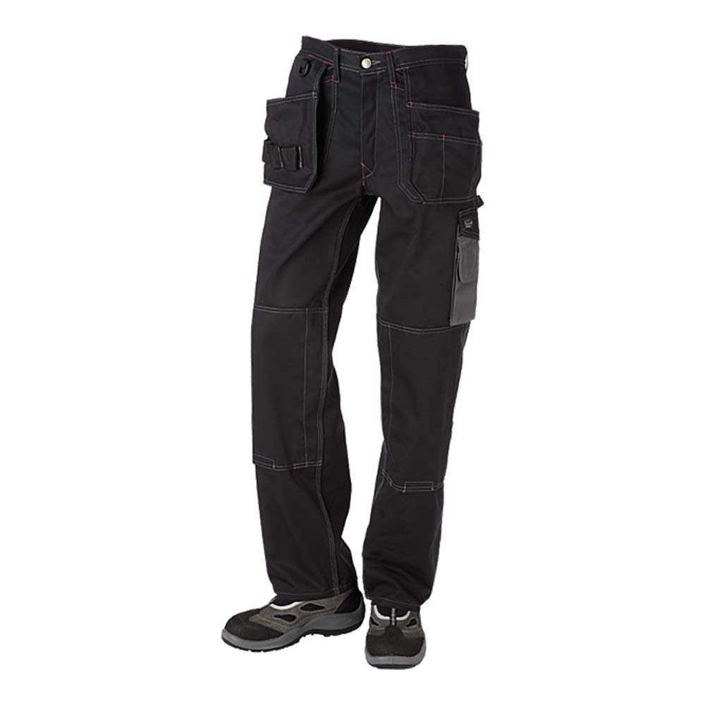 J.A.K. 920451088 Series 9204 65% Polyester/35% Cotton Trousers with Hanging Pockets, Black/Grey, 50 R (35/32) Size