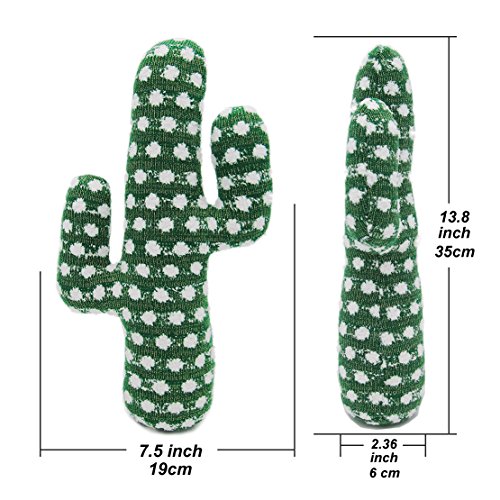 EDLDECCO Artificial Handicraft Fabric Cactus Decorative Plush Gift for Your Home Décor Table Décor Bedroom and Office-Green Golden line with Snowflake St. Patrick's Day Decoration - Thumbnail 6