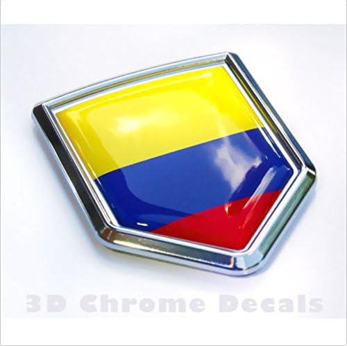 Colombia Flag Colombian Emblem Chrome Car Decal Sticker