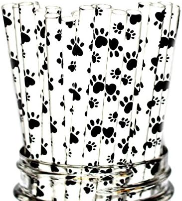 Dog Animal Print, Dog, Doggie, Puppy Party Disposable Straws (100straws)