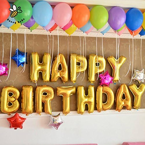 13pcs/lot 16inch Gold Happy Birthday Letter Shaped Ballons Air Balloon Foil Inflatable Balloons Children's Gift Inflatable Toy