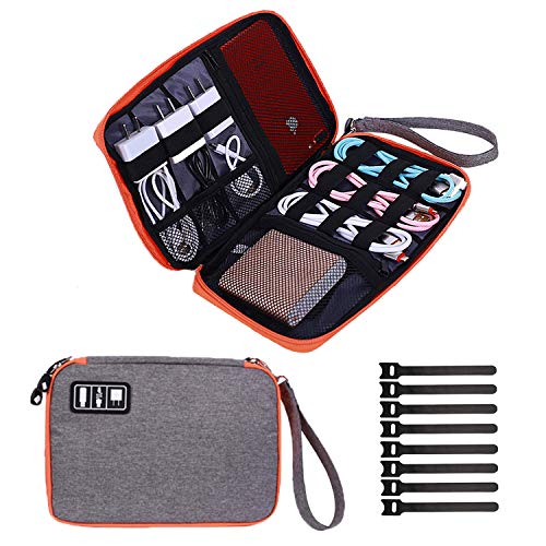 DEARMTERNESS Travel Cable Organizer Bag Waterproof Portable Electronics