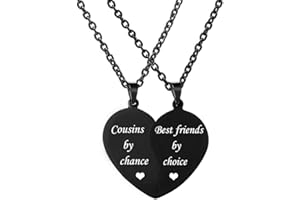 MJartoria BFF Necklace for 2-Valentines Heart Matching Necklace Best Friends Pendant Friendship Necklace Set of 2 Birthday Gifts