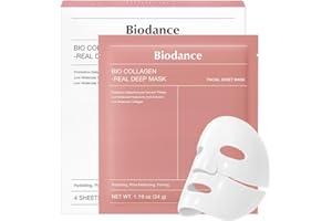 BIODANCE Bio-Collagen Real Deep Mask, Hydrating Overnight Hydrogel Mask, Pore Minimizing, Elasticity Improvement, Korean Skincare | 1.19oz(34g) x 4ea