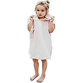 BANGSAUR Hooded Poncho Towel for Toddlers Babies Cotton Lightweight Cover-up Bath Beach Changing Towels, 2-5 Years,Pink,23.6in