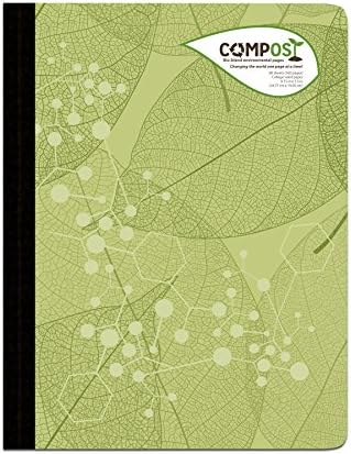 ComPost 9-3/4" x 7-1/2" Composition Book, Bio-Blend Design, 20# BioBlend Paper 30% Sugarcan Fiber & 70% Post-Consumer Waste (77050)