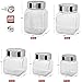 Plastic Storage Jars With Lids; Milton Food Storage Containers 5 Multi Size Set Clear Square Lightweight PET Canisters; Wide-Mouth, Airtight Lids Caps; Large Big And Small Empty Jars 5-Pack BPA Free