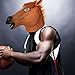 XIAO MO GU Halloween Costume Party Latex Animal Horse Head Mask (Brown)