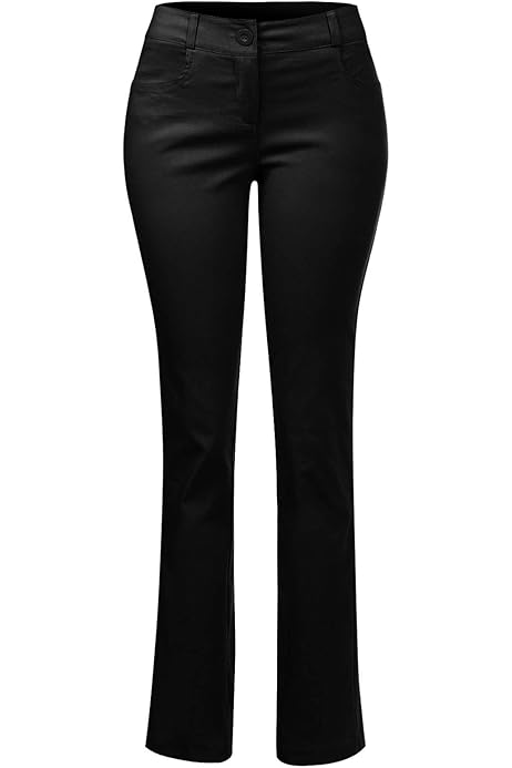High waisted bootcut black trousers Clearance