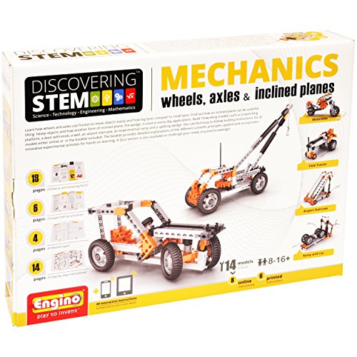 Engino Discovering STEM Mechanics Wheels, Axles and Inclined Planes Construction Kit