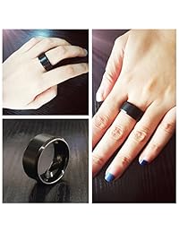King Will - Anillo de titanio negro cepillado para hombre, 0.236 in, 0.276 in, 0.315 in, 0.354 in, 0.394 in, acabado mate, ajuste cómodo