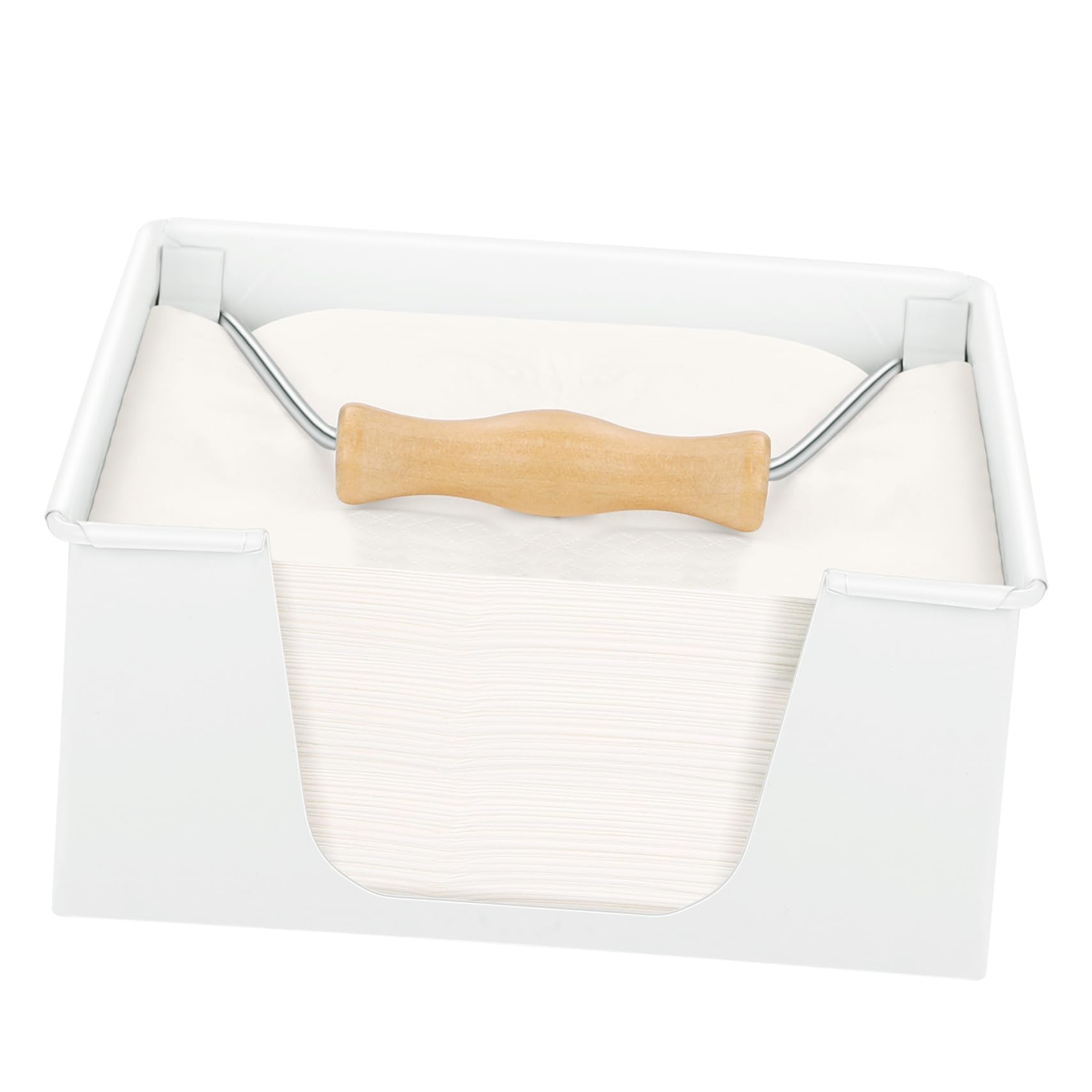 Cabilock Napkin Holder for Table kitchen Tissue Holder farmhouse Napkin Dispenser Modern Paper Towel Holder for Dining Table Décor, White, XJ551U0I719153RWM