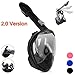 qwer Full Face Snorkel Mask,New Foldable Snorkeling Mask with Detachable Camera Mount Pivot Arm and Earplug, 180° Large View Easy Breath Dry Top Set Anti-Fog for Adults Youth (Pure Black, S/M)