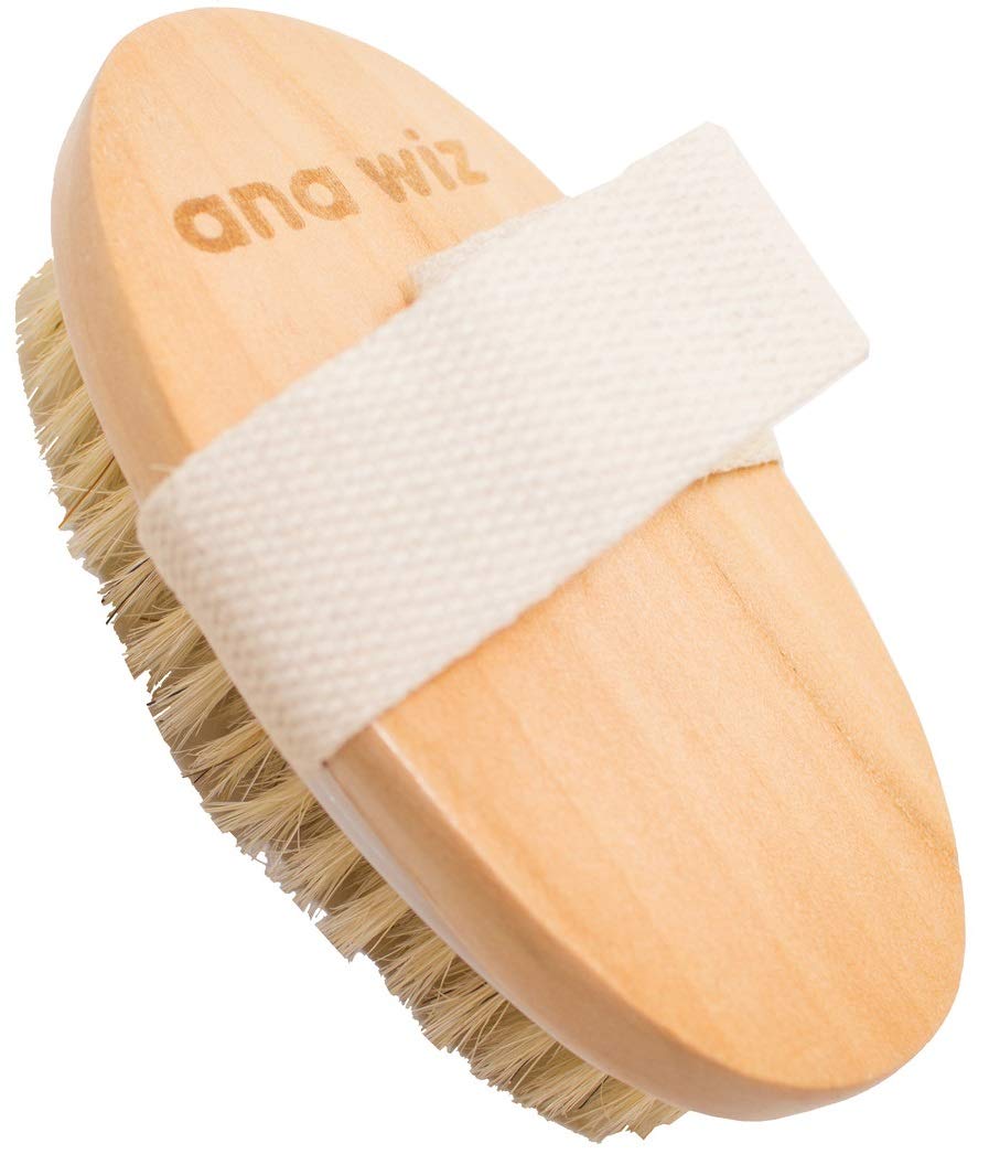 Ana Wiz™ Wooden Body Brush with Medium Natural Boar Bristles & Lotus Wood Handle