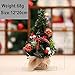 SUNREEK 3 Pieces Mini Artificial Christmas Tree with Ornaments - Perfect Christmas Decoration for Table and Desk Tops, Small 8inch/20cm Tall Christmas Pine Tree for Your Home or Office