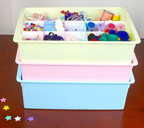 Adjustable Drawer Dividers (6 Set) Sleek & Customizable in Sturdy Plastic, for your Baby Clothes, Craft Supplies, Office Drawer, Kitchen, Underwear & Bathroom by Uncluttered Designs (Multicolor) - Thumbnail 4