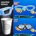 Puroma Swim Goggles, Leakproof Antifog UV Resistant Clear Lens Swimming Goggles with Nose Clip and Ear Plugs for Kids, Youth, Juniors, Adults (Blue)