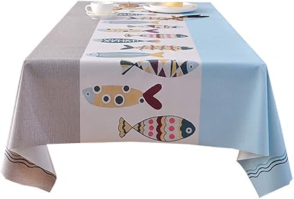 Amazon Tsubasi テーブルクロス ビニール 撥水 フリーカット 撥油 防水 防汚 北欧 Pvc 長机 長方形 こぼれ防止 フィッシュ 魚 おしゃれ ビニールクロス テーブルカバー Table Cloth マルチサイズ 新築祝い 137cm 180cm ブルーフィッシュ テーブルクロス オンライン通販