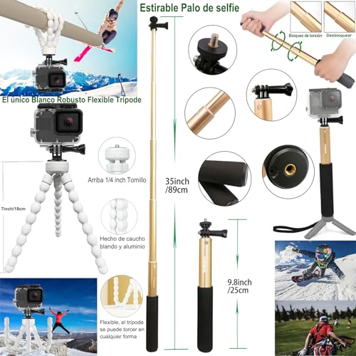 Gurmoir Accessories Kit for GoPro Hero 13/12 /11/10 /9 Black, with Waterproof Case Compatible with Go Pro Camera 13 12 11 10 9(PT10)