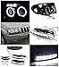 Jeep Grand Cherokee Black Halo Projector Headlights w/LED DRL Driving Fog