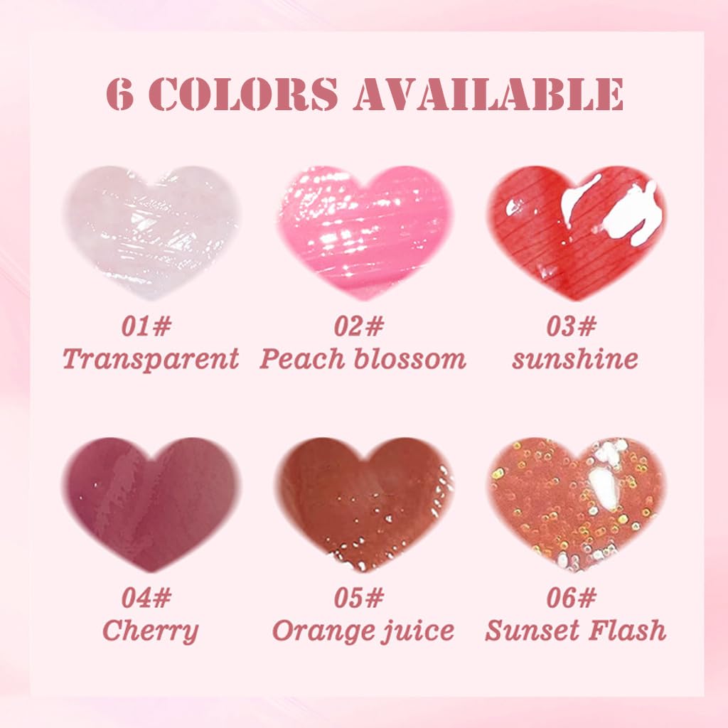 Yasovigi 6 Colors Lip Oil Lip Stain, Watery Lip Oil Lip Tint Stain Set, Liquid Lipstick Lip Gloss Moisturizing, Multi-use Lip and Cheek Tint, Non-Sticky, High Pigment (Type A)