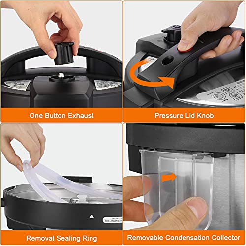 Nictemaw 17in1 Pressure Cooker, 6QT Air Fryer Electric Pressure