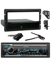 El conjunto de receptor de medios USB   AUX Bluetooth para automóvil de Kenwood con el kit de instalación Metra (se adapta a la mayoría de los vehículos GM), arnés de cables, adaptador de antena de radio