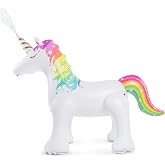 Jasonwell Unicorn Sprinkler Inflatable Water Sprinklers Outdoor Water Toys Inflatable Ginormous Unicorn Toys Yard Sprinkler for Kids (L)