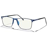 MERRY'S Fashion Blue Light Blocking Glasses - Reading Glasses Metal Frame Spring Hinge Readers for Men Eyeglasses