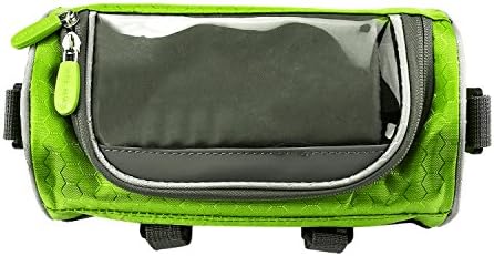 Lafedy Handlebar Bag Phone Holder for Map Waterproof Bike Cycling Front Basket Pannier Bag With Removable Shoulder Strap (Green)
