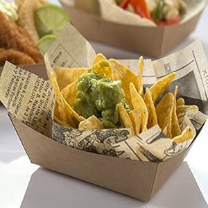 Barqueta de Cartón Kraft 15x11x7,5 cm – Cuenco para fritos - 100 uds