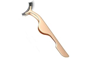 EIAKE False Eyelashes Applicator Tool Eyelash Extension Tweezers Remover Clip Tweezers Nipper (Golden)