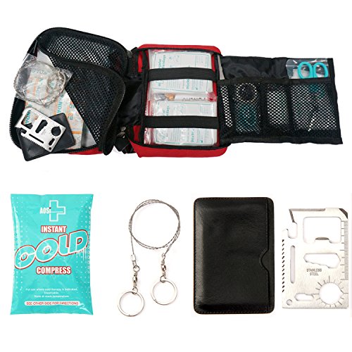 Lx free Mini First Aid Kit - (100 Pieces) Compact Emergency Bag For Car, Motorcycle, Vehicle, Home & Outdoor Suitable for Baby, Child, Toddler and Pets