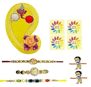 Amazon.com: Complete Indian Rakhi Thali Set (MIXED COLORS