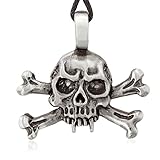 Dan's Jewelers Skull And Crossbones Necklace Pendant, Fine Pewter Jewelry