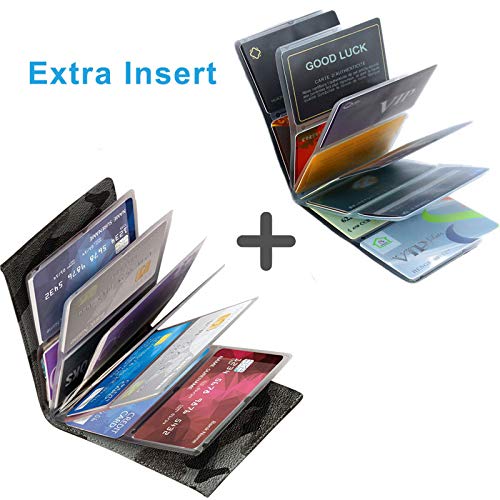 Napal Swiss Top Genuine Leather Amazing RFID Security Credit Card Case Holder Magic Slim Back Pocket Wallet for Men or Women