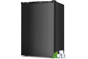 LHRIVER 3.0 Cu.ft Small Upright Freezer, Compact Mini Freezer with Removable Shelves, Adjustable Thermostat, Reversible Door Hinge, Quiet for Home/Office/Kitchen/Dorm, BLACK