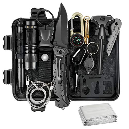 Gifts for Men Dad Husband, Survival Kit 14 in 1, Survival Gear and