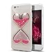 Urberry Iphone 7 Case, Clear Gel Liquid Case, Sparkle Love Heart, Creative Design Flowing Liquid Floating Luxury Bling Glitter Sparkle Hard Case for 4.7 inch iPhone 7 with a Screen Protector