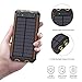 Solar Charger,Solar Power Bank 12000mAh External Backup Battery Pack Dual USB Solar Panel Charger with 2 LED Lights for Emergency Outdoor Camping Travel. (Orange)