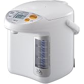 Zojirushi CD LFC30 Micom Water Boiler and Warmer, 3.0 L, 101 Oz (White) | Four keep-warm settings, Quick Temp mode, energy-saving timer, panorama gauge