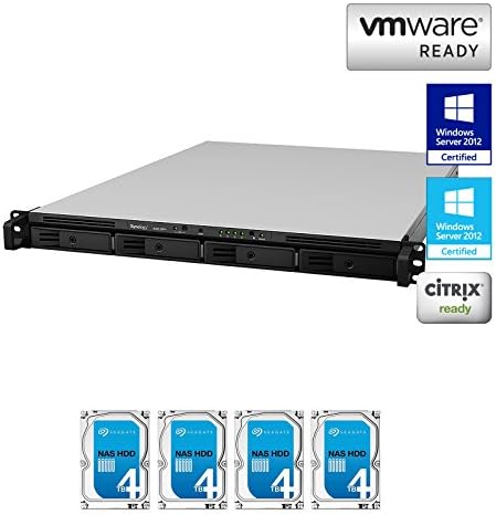 Synology Disk Station RS815+ 4-Bay NAS, 4x4TB (16TB) NAS HDD Installed, Hybrid RAID Built, Rail-Kit Not Included, EV-RS815+16N, w/ All-Systems-Go by evodo